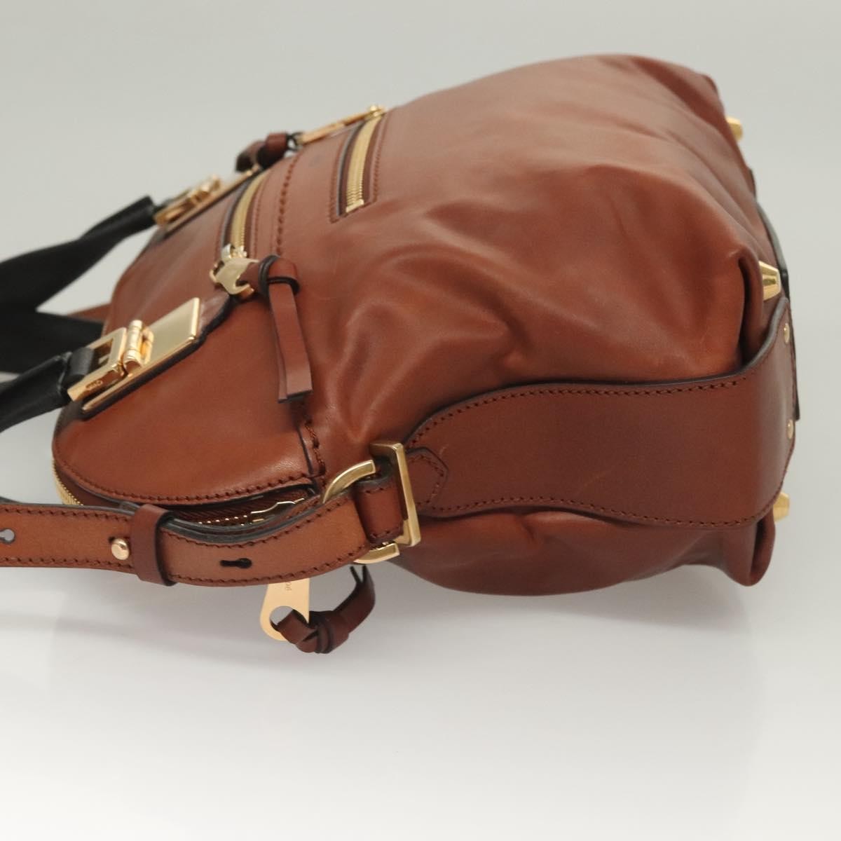 Chloe Angie Tote Leather, BROWN, LEATHER, Tote bag