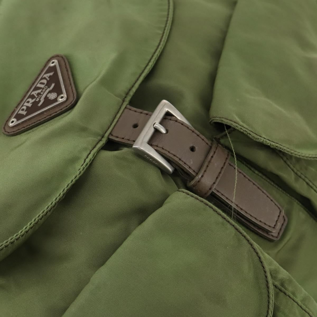 Prada Double Front Pocket Backpack Tessuto, KHAKI, NYLON, Backpack