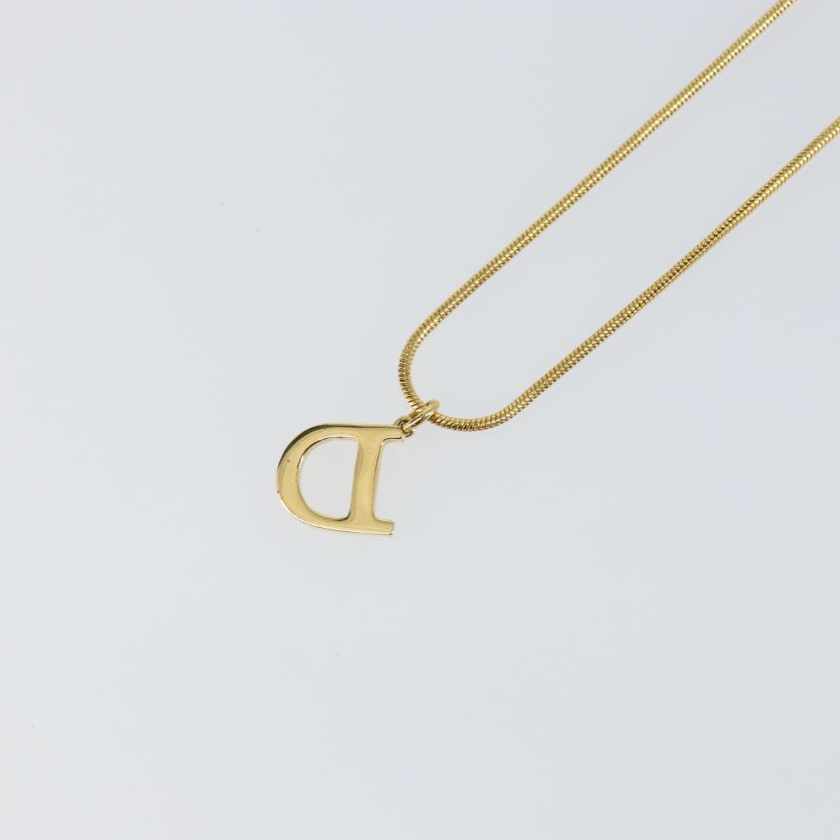 Christian Dior D logo Pendant Necklace Metal, GOLD, METAL, Necklace