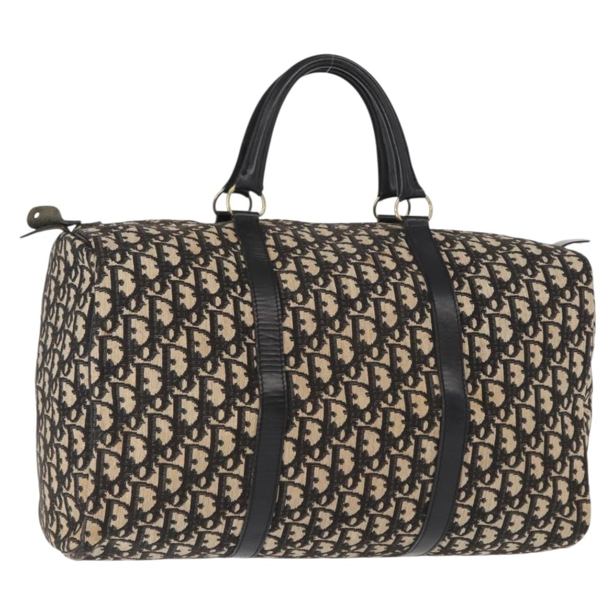 Christian Dior Vintage Trotter Boston Bag Canvas, BLACK, CANVAS, Travel bag