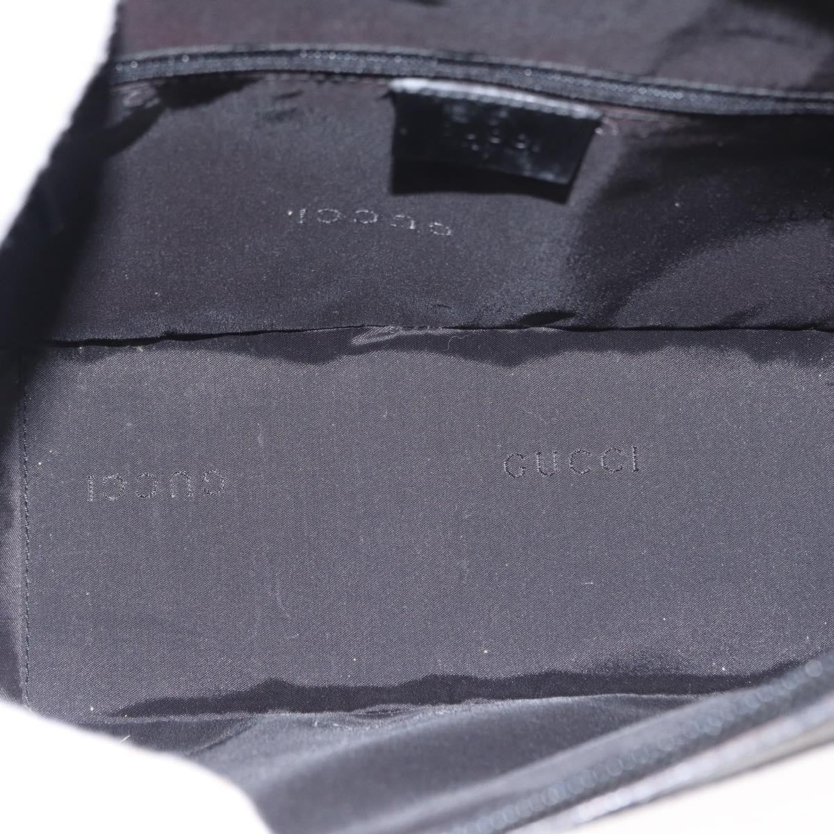 Gucci Vintage Bamboo Handle Bag Leather, BLACK, LEATHER, Handbag