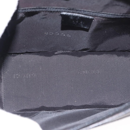 Gucci Vintage Bamboo Handle Bag Leather, BLACK, LEATHER, Handbag