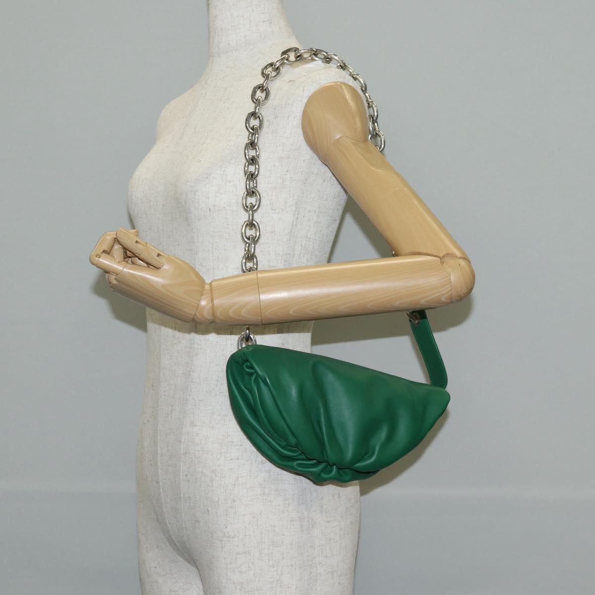 Bottega Veneta The Chain Pouch Leather, GREEN, LEATHER, Clutche & pouche