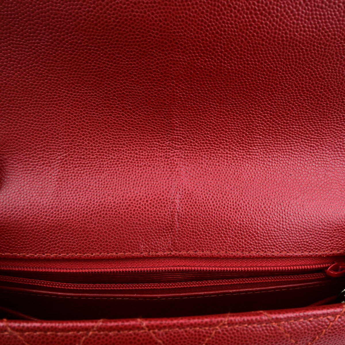 Chanel Vintage CC Flap Top Handle Calfskin Leather, RED, CALFSKIN, Handbag