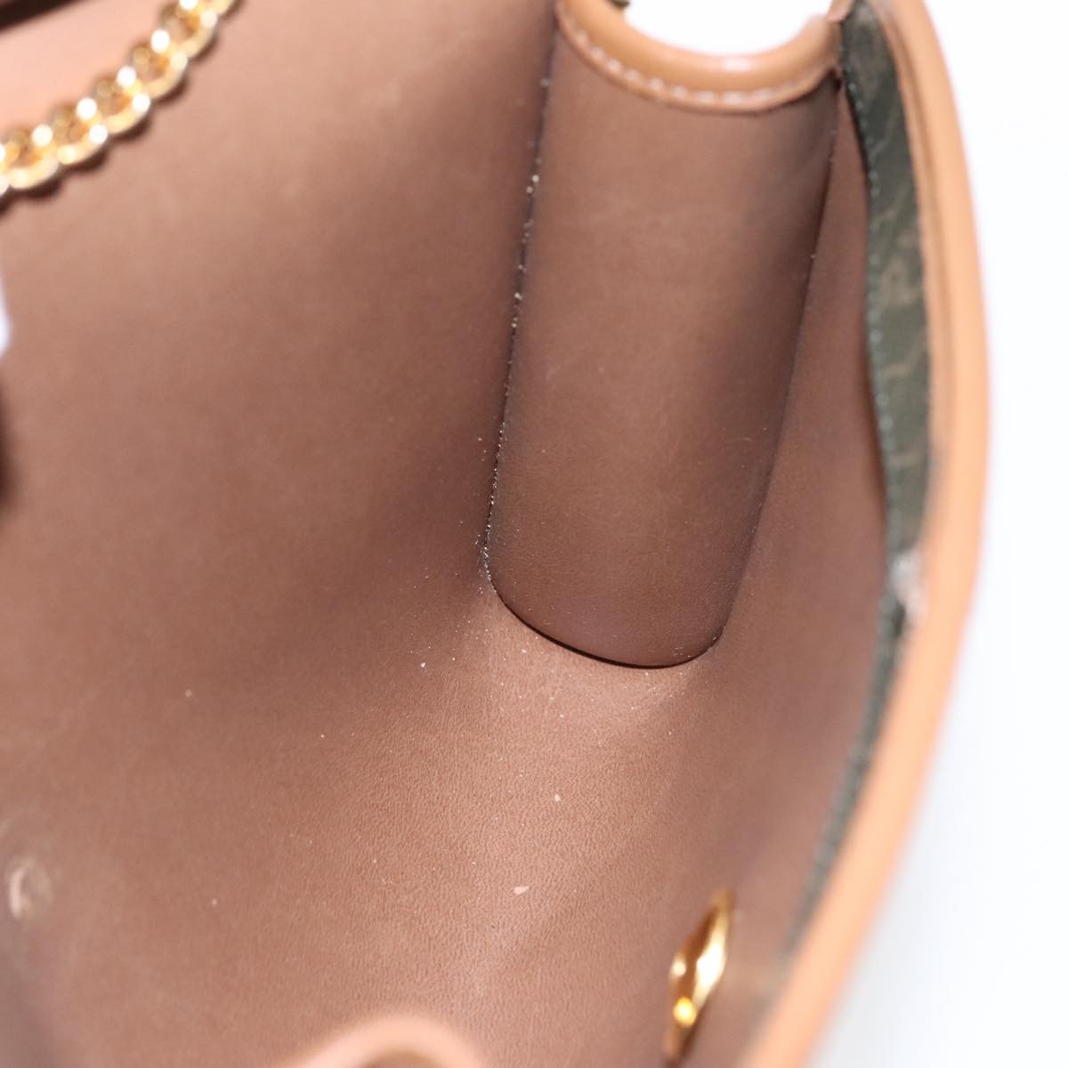 Christian Dior Vintage Honeycomb chain Canvas, KHAKI, CANVAS, Shoulder bag