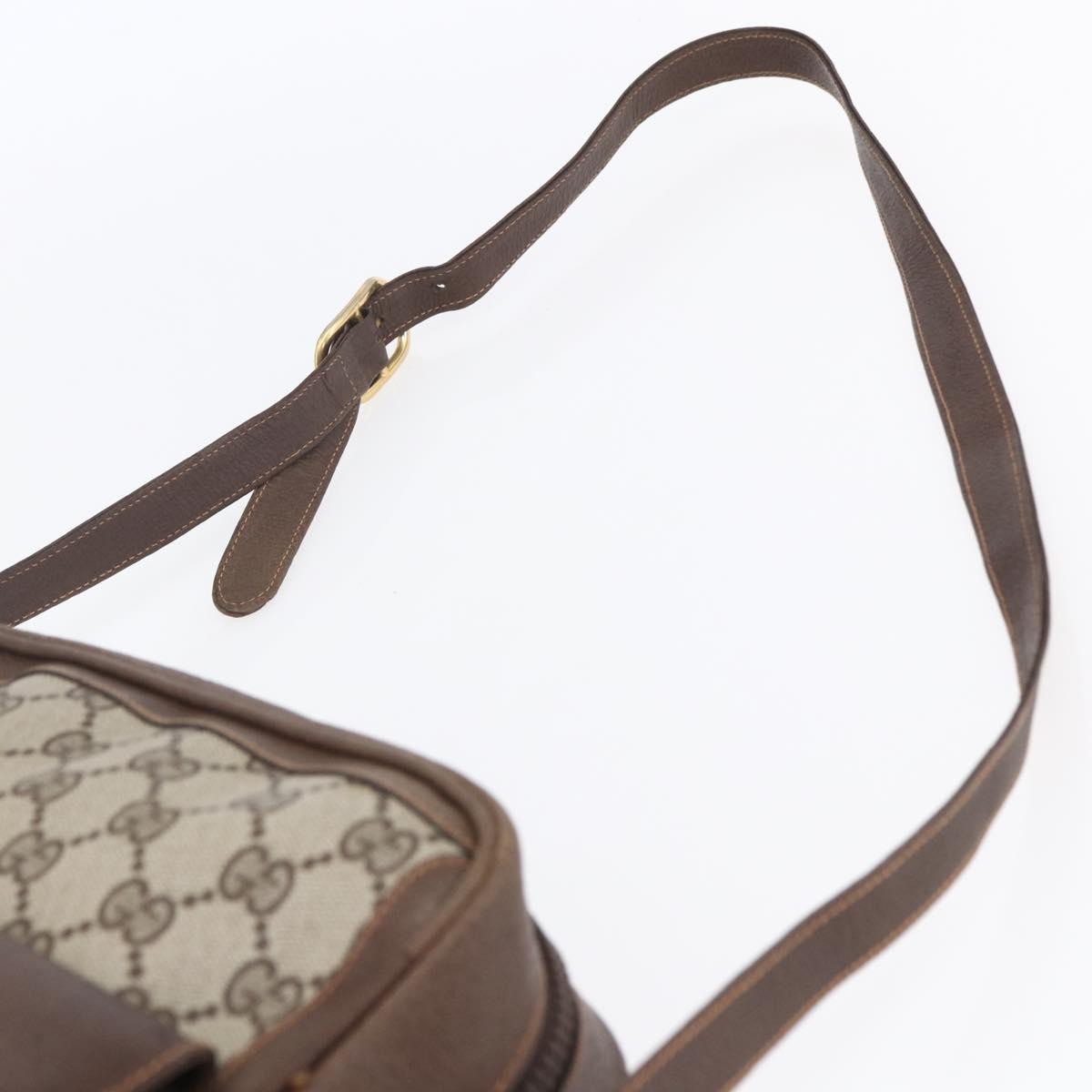 Gucci Front Pocket Messenger Bag GG Canvas with Leather, BEIGE, CANVAS, Shoulder bag