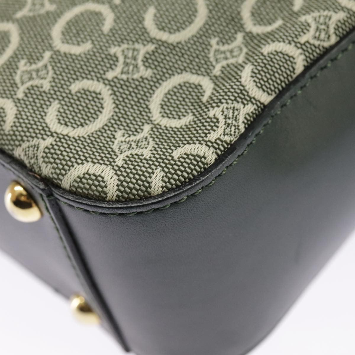 Celine C Macadam Handbag Canvas, Gray, Canvas, Handbag
