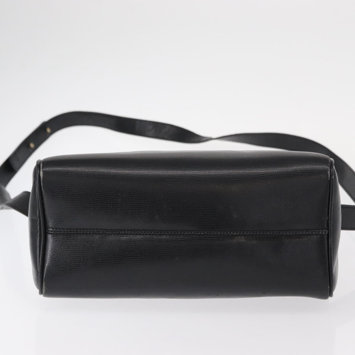 Celine Vintage Circle Logo Crossbody Bag Leather, BLACK, LEATHER, Shoulder bag