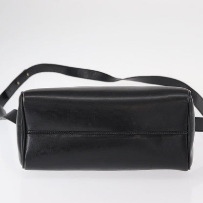 Celine Vintage Circle Logo Crossbody Bag Leather, BLACK, LEATHER, Shoulder bag