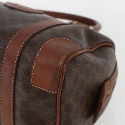 Celine Vintage Macadam Handbag Canvas and Leather, BROWN, CANVAS, Shoulder bag