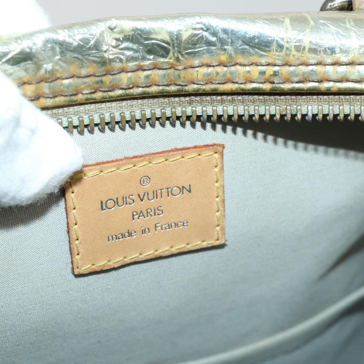 Louis Vuitton Speedy Handbag Monogram Vernis, SILVER, PATENT_LEATHER, Handbag