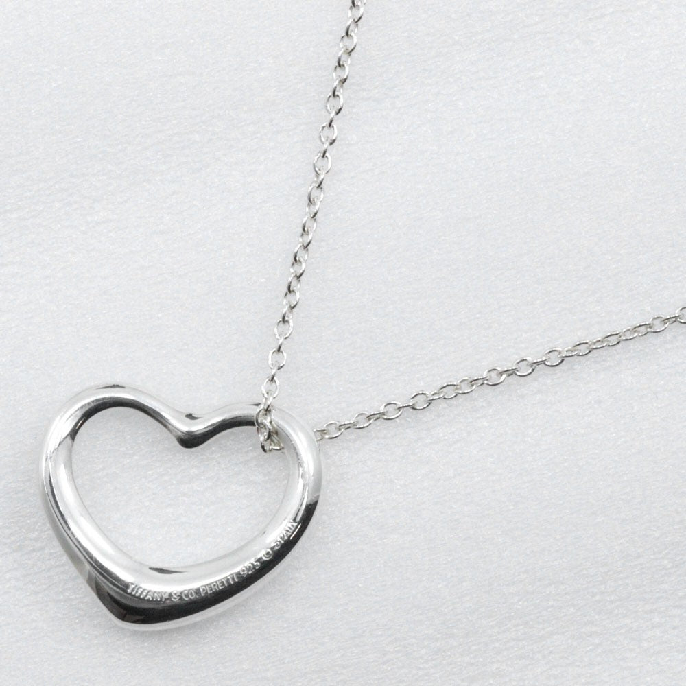 Tiffany & Co. Elsa Peretti Open Heart Pendant Necklace Sterling Silver, SILVER, SILVER, Necklace