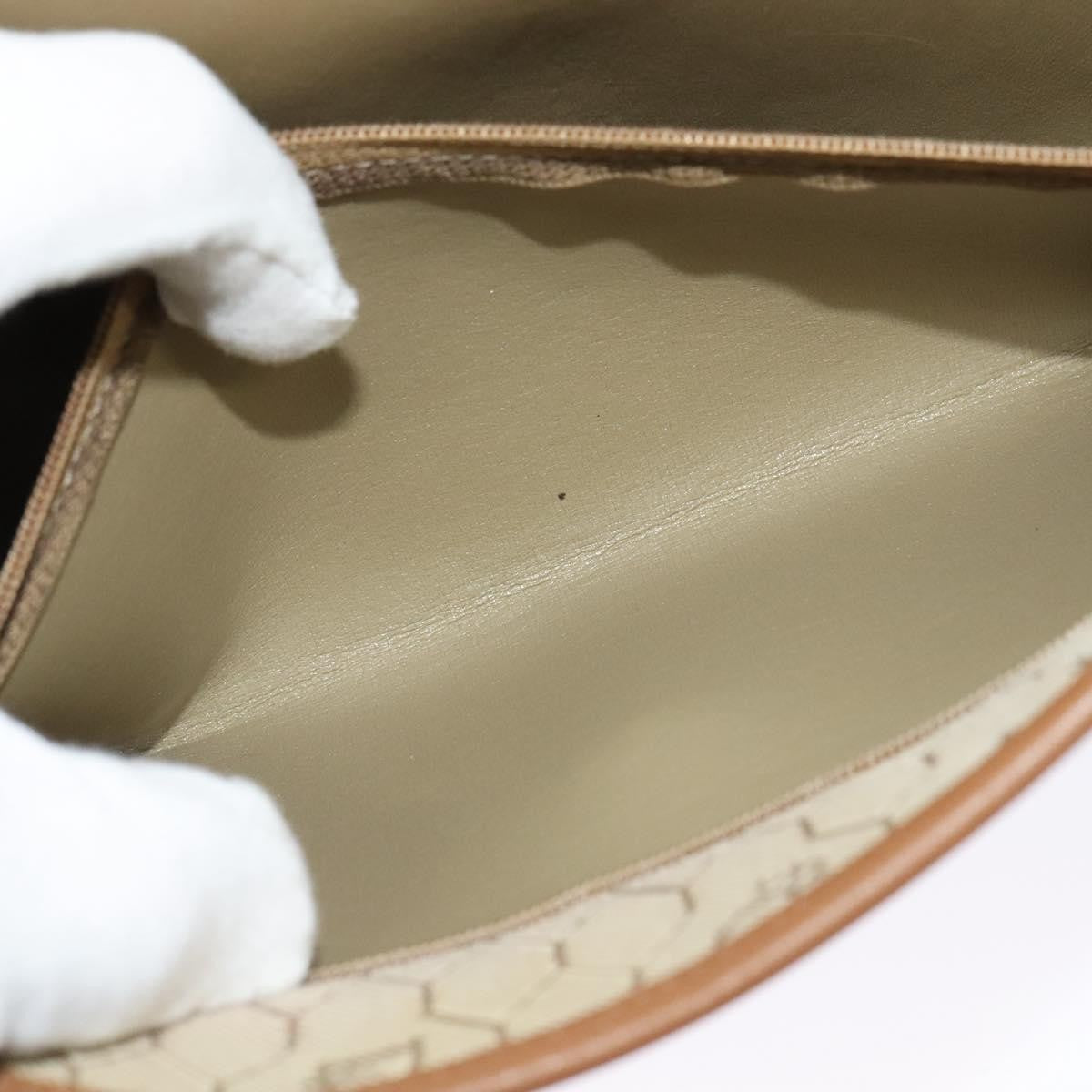 Christian Dior Vintage Honeycomb chain Canvas, BEIGE, CANVAS, Handbag