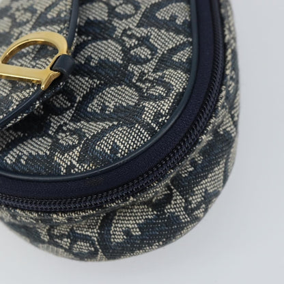Christian Dior Vintage Saddle Coin Purse Diorissimo Canvas, NAVY, CANVAS, Clutche & pouche