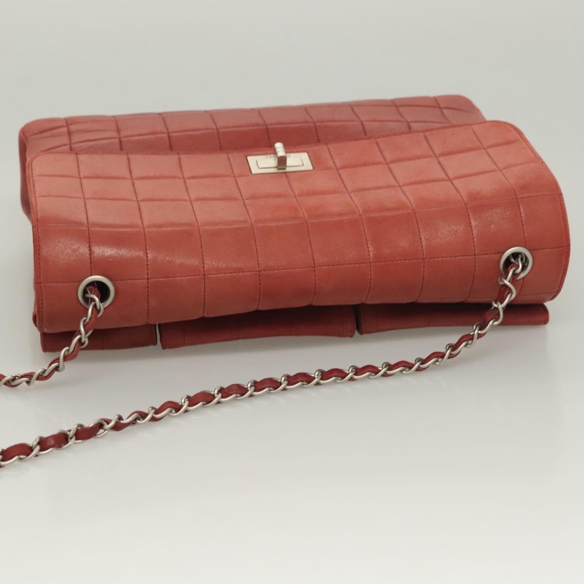 Chanel Chocolate Bar Reissue Flap Bag Lambskin, RED, LEATHER, Handbag