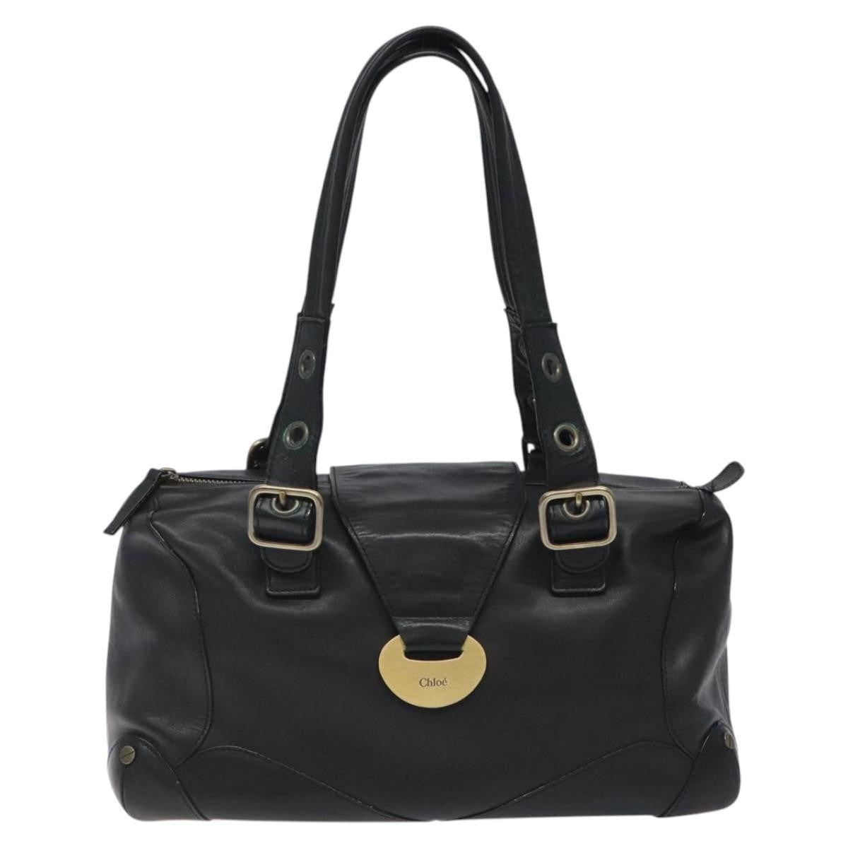 Chloe Vintage Shoulder Bag Leather, BLACK, LEATHER, Shoulder bag