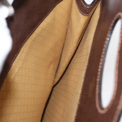 Gucci Vintage Web Sherry Line Handbag Suede, BROWN, SUEDE, Handbag