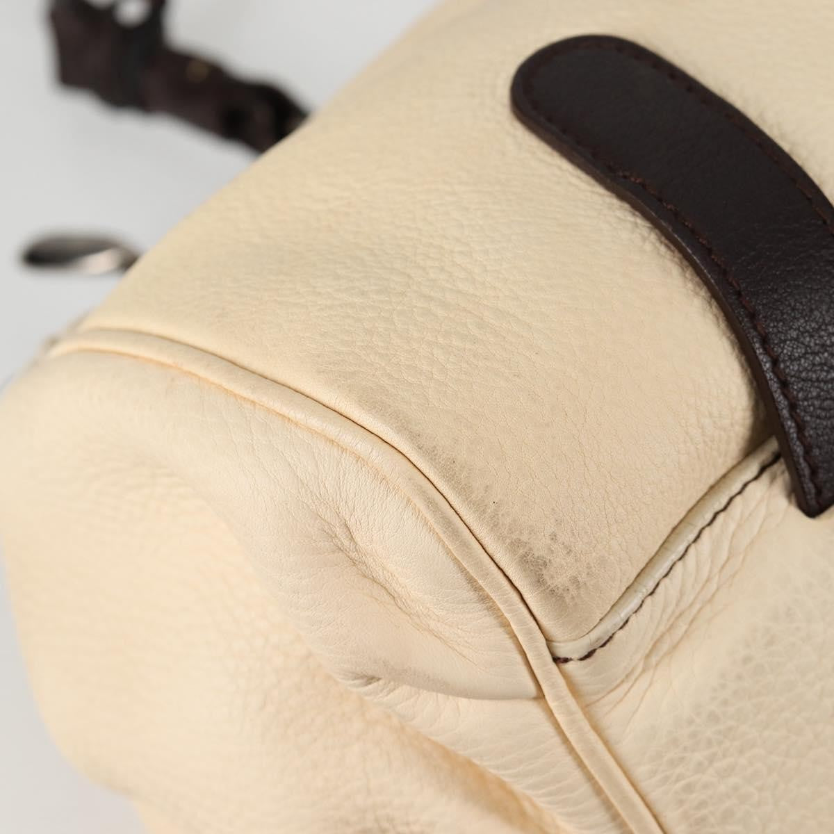 Salvatore Ferragamo Gancini handbag Leather, BEIGE, LEATHER, Handbag