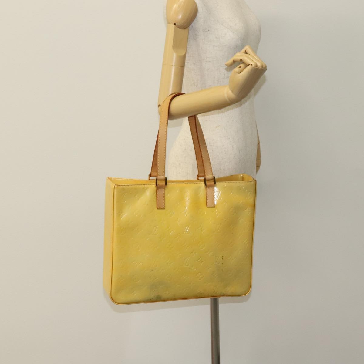 Louis Vuitton Columbus Handbag Monogram Vernis, YELLOW, PATENT_LEATHER, Handbag