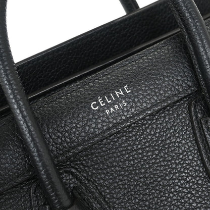 Celine Luggage Bag Grainy Leather, BLACK, LEATHER, Handbag