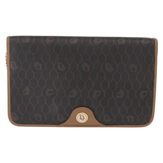 Christian Dior Vintage Honeycomb chain Canvas, BLACK, CANVAS, Shoulder bag