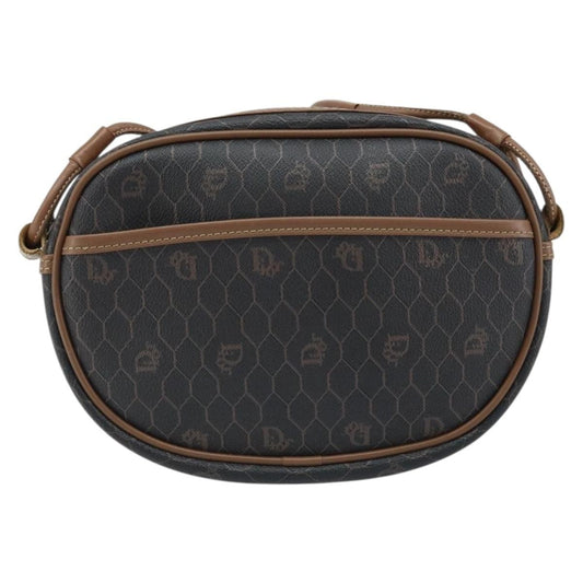 Christian Dior Vintage Honeycomb Shoulder Bag Canvas and Leather, BLACK, CANVAS, Shoulder bag