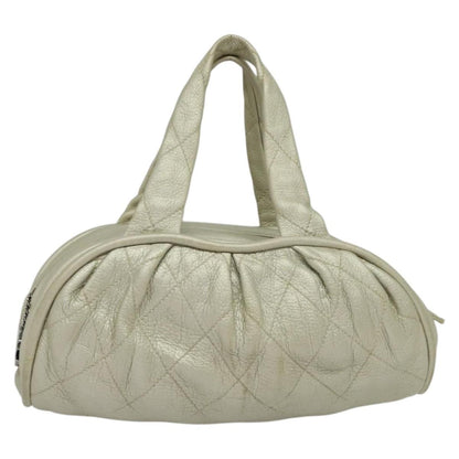 Chanel Le Marais Bowler Bag Quilted Leather, SILVER, LEATHER, Handbag