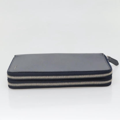 Burberry Reeves Double Zip Organizer Wallet Leather, NAVY, LEATHER, Wallets