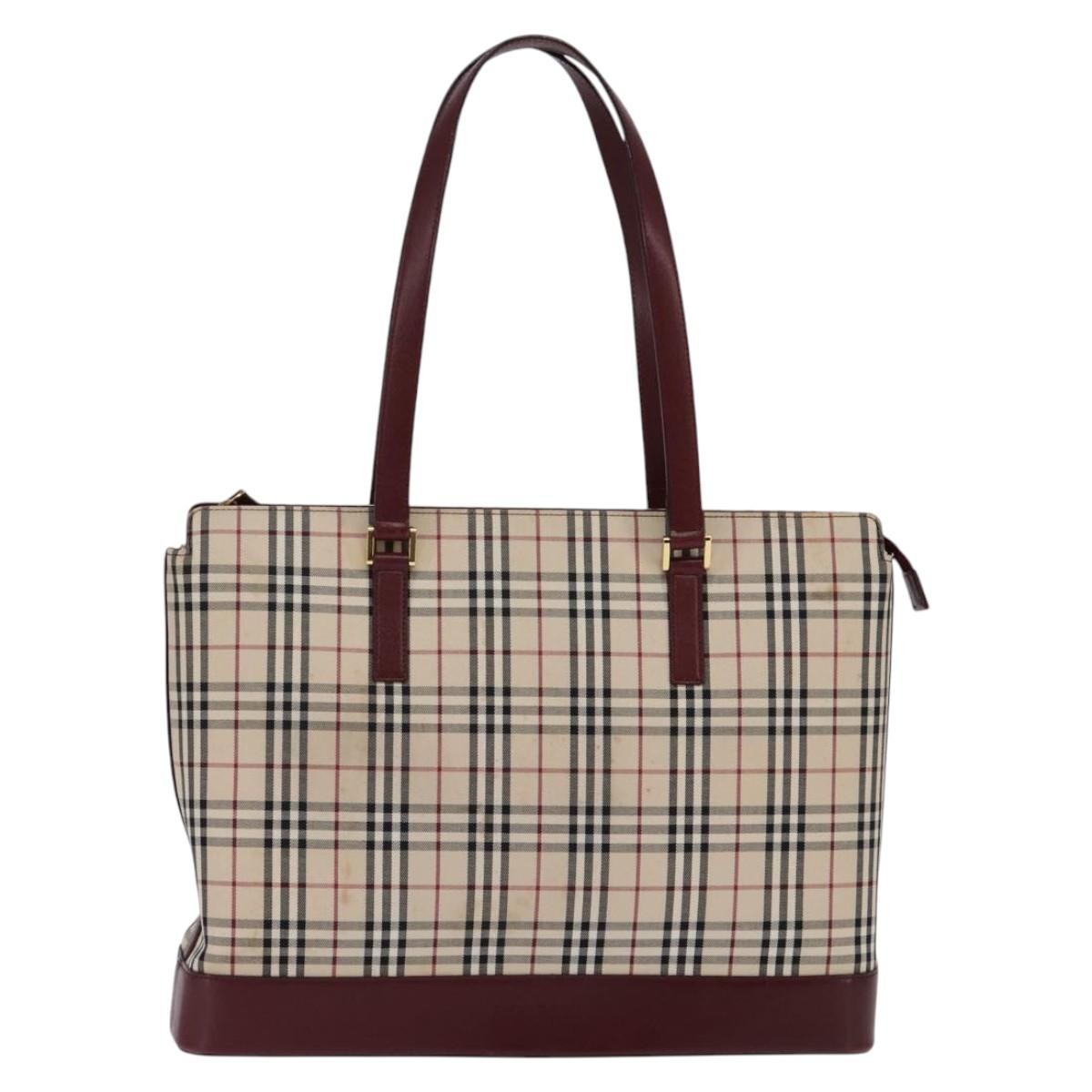 Burberry Nova Check Tote canvas check pattern, BEIGE, CANVAS, Tote bag