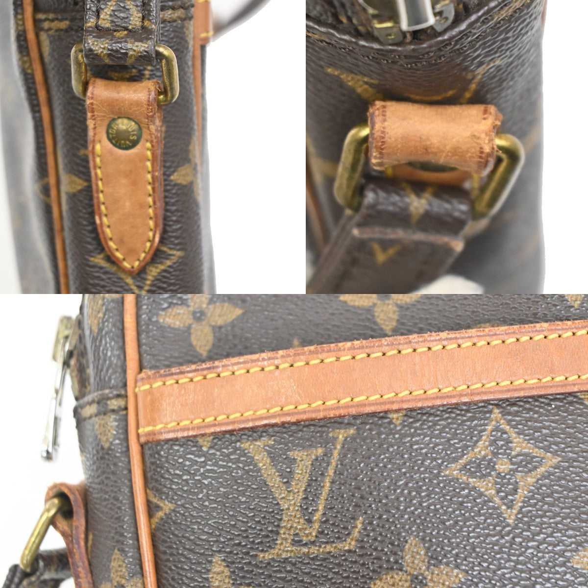 Louis Vuitton Danube Handbag Monogram Canvas, BROWN, LEATHER, Shoulder bag