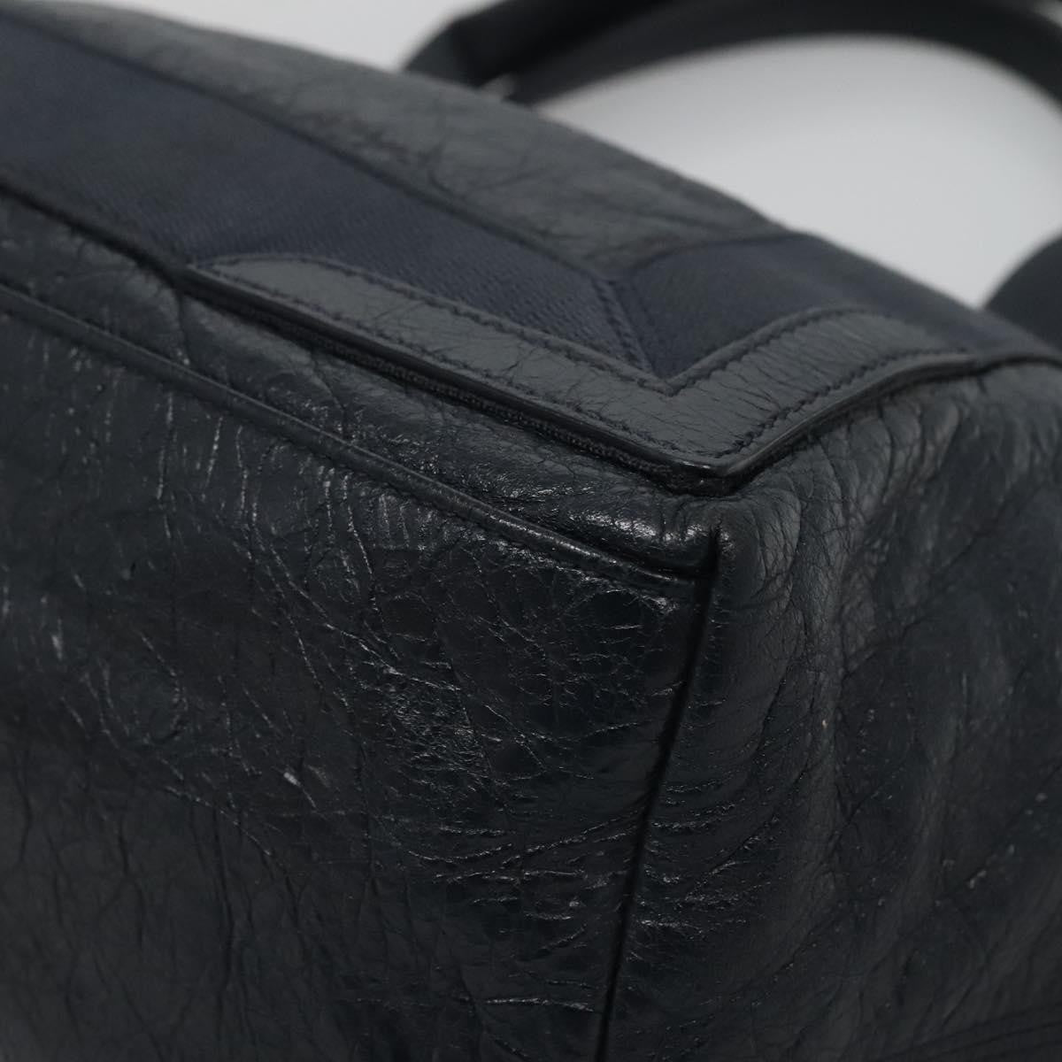 Balenciaga Navy Cabas Leather, BLACK, LEATHER, Tote bag