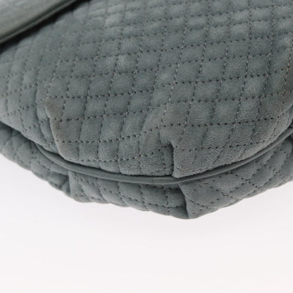 Bally Vintage Chain Shoulder Bag Quilted Suede, GRAY, SUEDE, Shoulder bag
