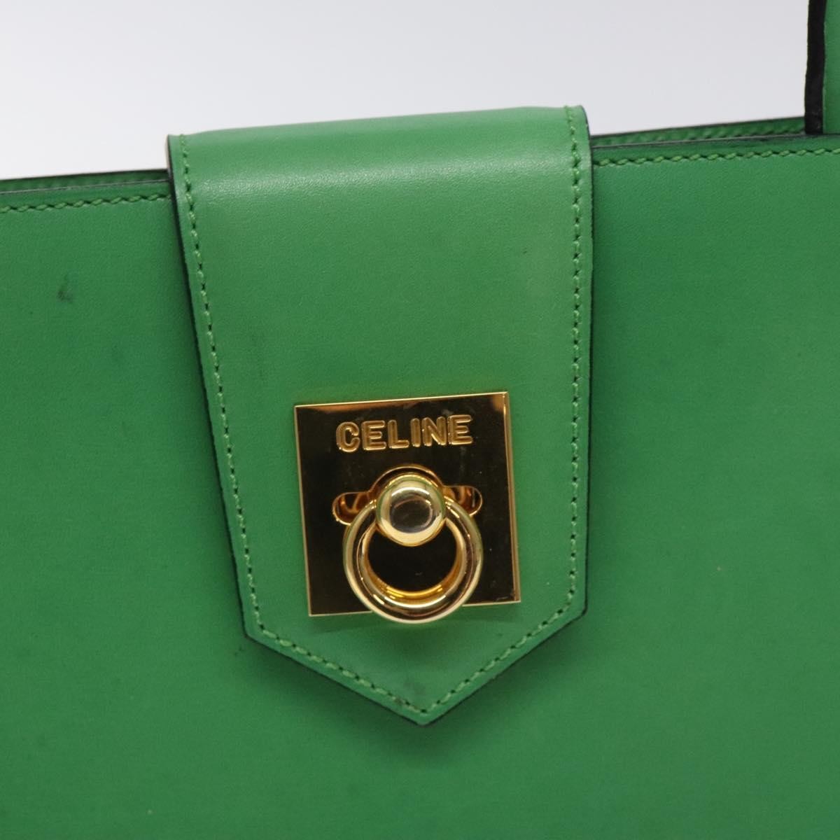 Celine Handbag Leather, GREEN, LEATHER, Handbag