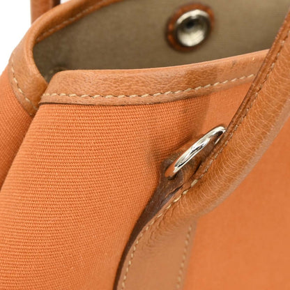Hermes Garden File Tote Toile and Leather, ORANGE, CANVAS, Tote bag