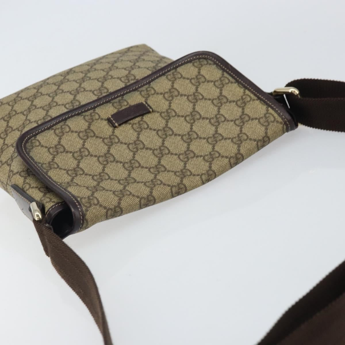 Gucci Flap Messenger GG Coated Canvas, BEIGE, PVC, Shoulder bag