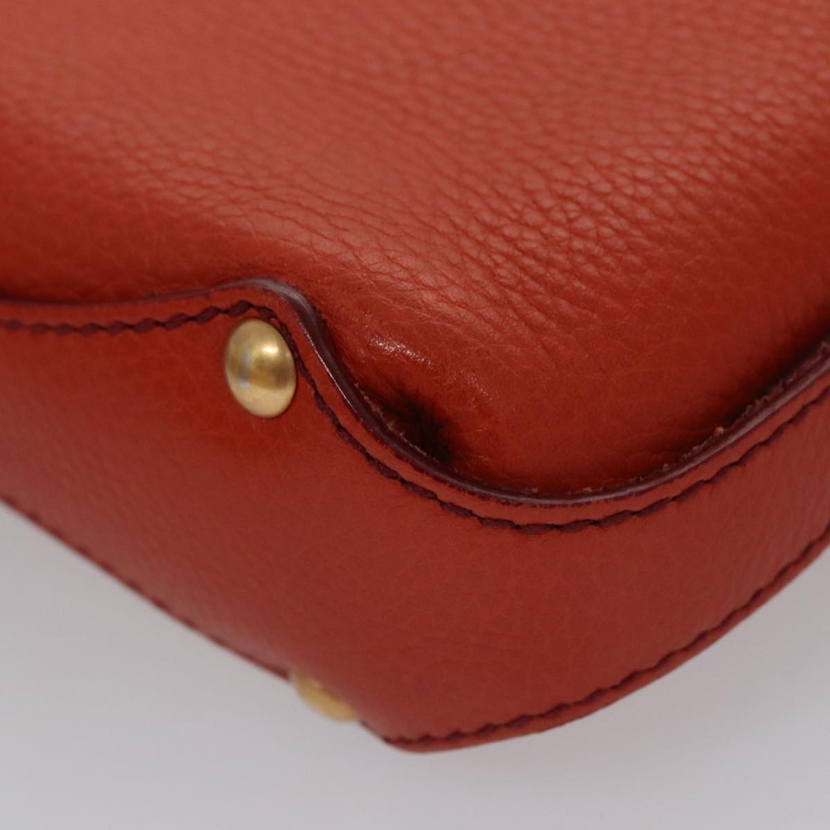 Salvatore Ferragamo Gancini handbag Leather, ORANGE, LEATHER, Handbag