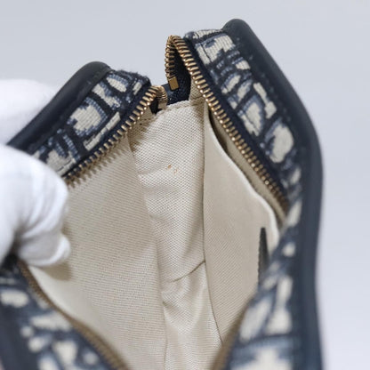 Christian Dior Diorquake Clutch Oblique Canvas, NAVY, CANVAS, Clutche & pouche