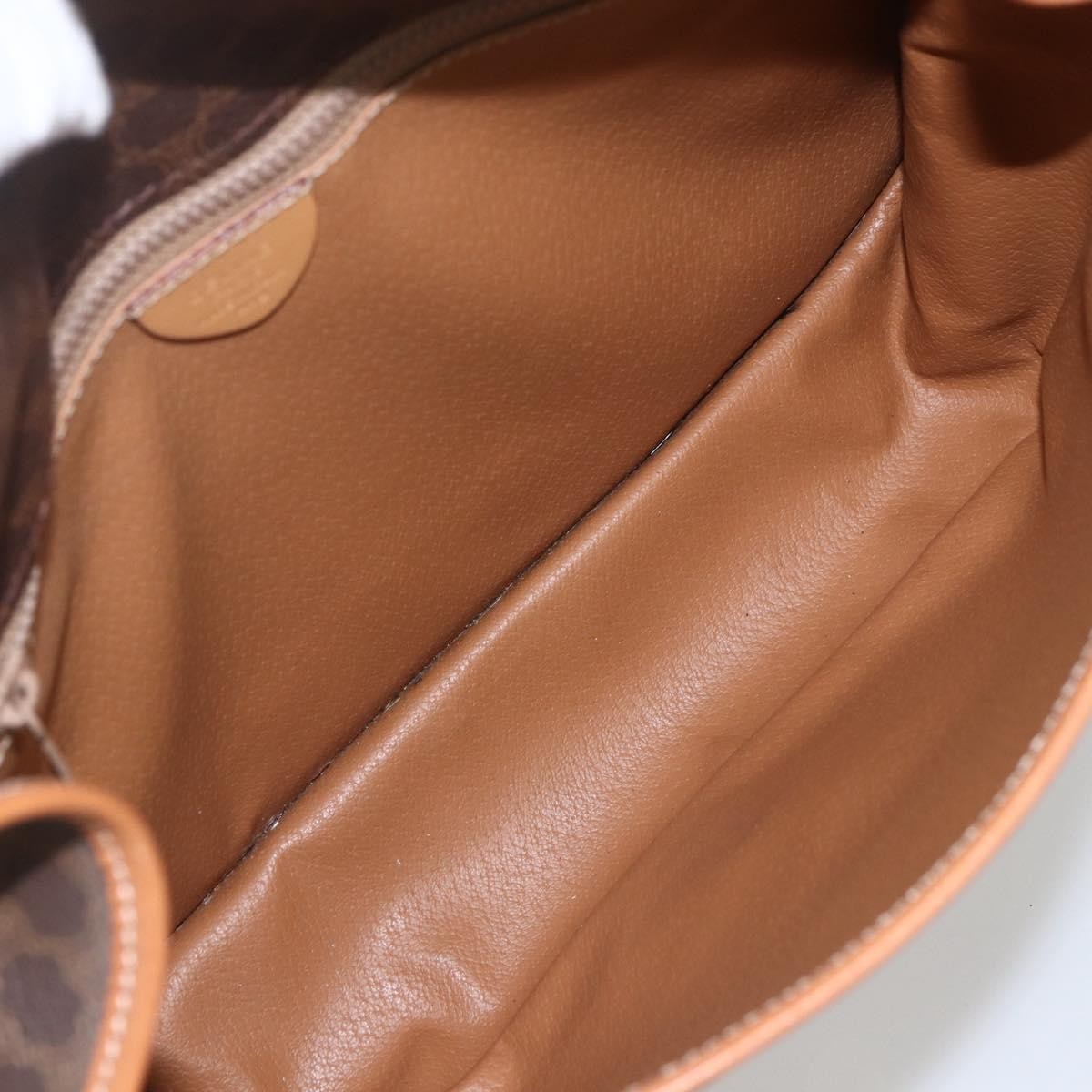 Celine Vintage Macadam Shoulder Bag Canvas and Leather, BROWN, CANVAS, Shoulder bag