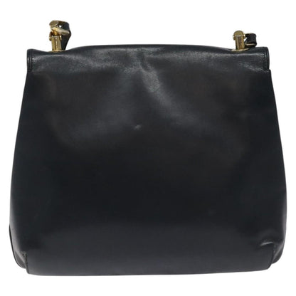 Gucci Vintage Shoulder Bag Leather, NAVY, LEATHER, Shoulder bag