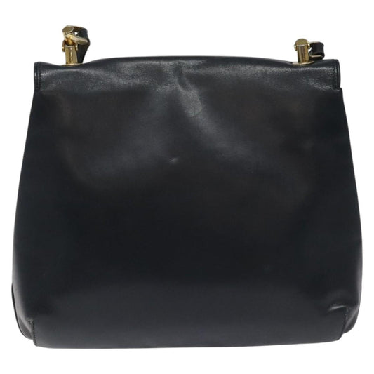 Gucci Vintage Shoulder Bag Leather, NAVY, LEATHER, Shoulder bag