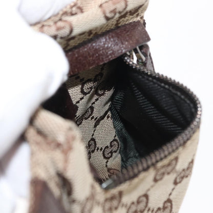 Gucci Vintage Double Belt Bag GG Canvas with Leather, BEIGE, CANVAS, Shoulder bag