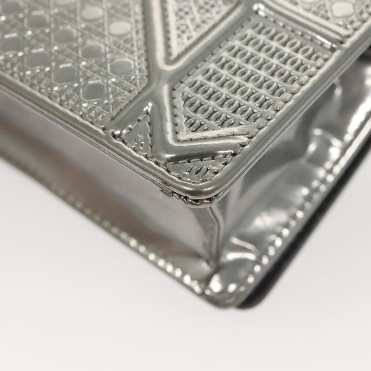 Christian Dior Diorama Wallet on Chain Enamel, SILVER, PATENT_LEATHER, Shoulder bag