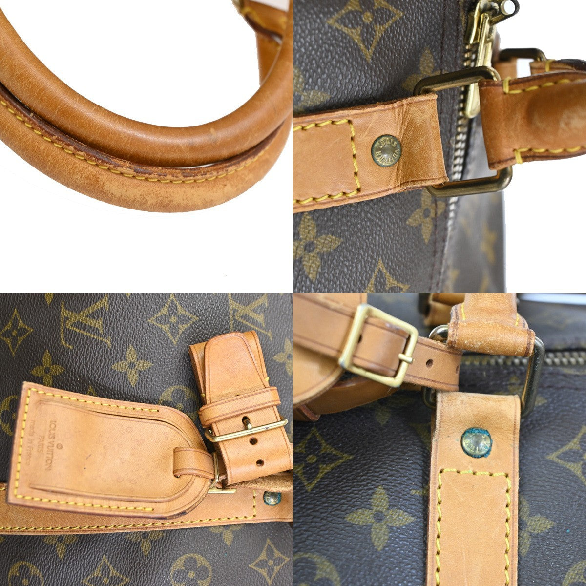 Louis Vuitton Keepall Bag Monogram Canvas, Brown, Leather, Travel Bag