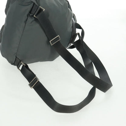 Prada Vela Double Front Pocket Backpack Tessuto with Saffiano Leather, GRAY, NYLON, Backpack