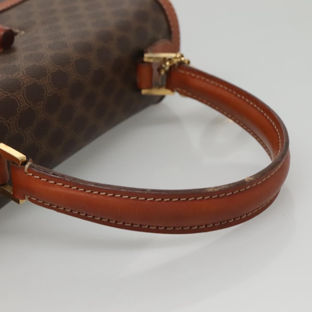 Celine Vintage Convertible Top Handle Bag Macadam Coated Canvas, BROWN, CANVAS, Handbag