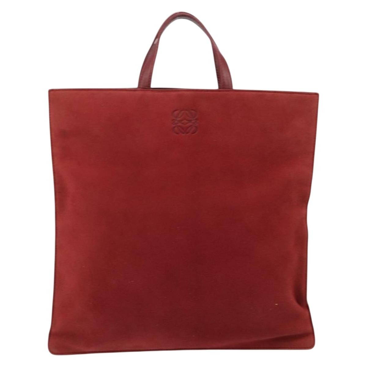 Loewe Anagram Tote Suede, RED, SUEDE, Tote bag