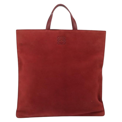 Loewe Anagram Tote Suede, RED, SUEDE, Tote bag