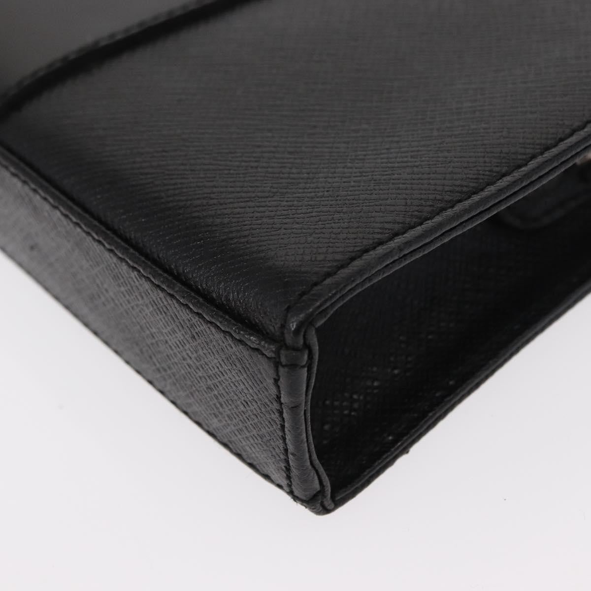 Valentino Garavani Pochette Leather, BLACK, LEATHER, Clutche & pouche