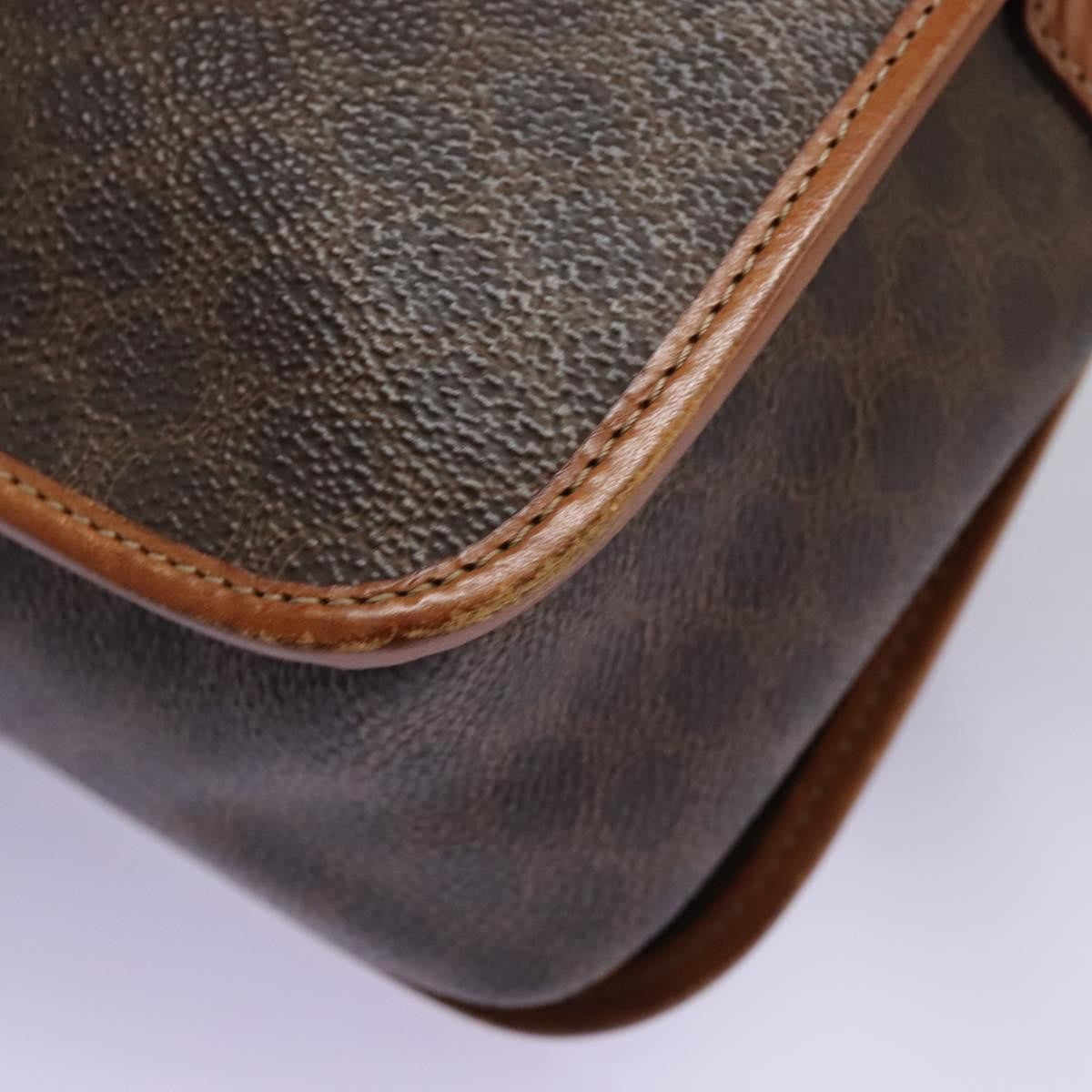 Celine Macadam Shoulder Bag PVC Leather, BROWN, CANVAS, Shoulder bag