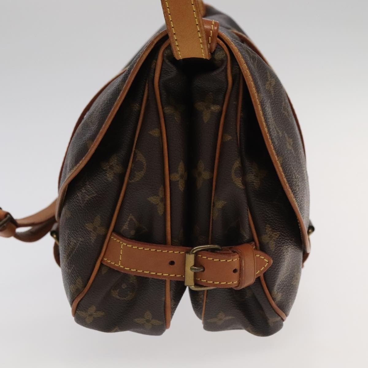 Louis Vuitton Saumur Handbag Monogram Canvas, BROWN, CANVAS, Handbag